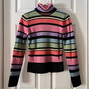 Jones New York Sport Ribbed Multicolored Turtleneck